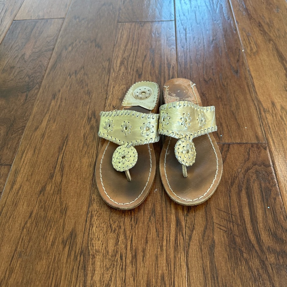 Jack Rogers Gold Sandals Flip Flops Casual